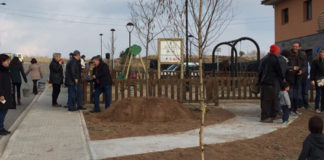 Els participants a la recuperada Festa de l’Arbre planten verns, alzines i d’altres espècies arbòries