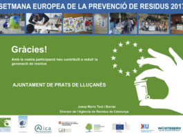 Prats rep el diploma d’agraïment per la Setmana Europea de la Prevenció de Residus