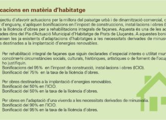 Consulta les bonificacions en matèria d’habitatge