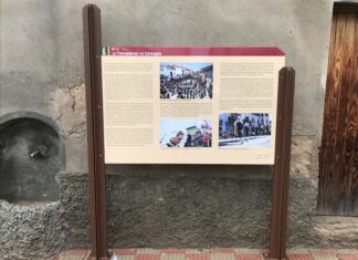 La Trencadansa i el Contrapàs, protagonistes d’un nou plafó a la plaça Vella