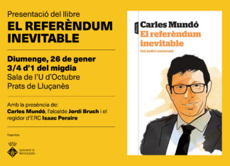 Carles Mundó presentarà el llibre “El referèndum inevitable” a Prats
