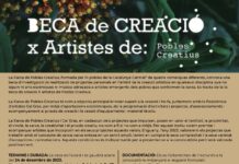 Ja pots demanar la beca de creació per a artistes