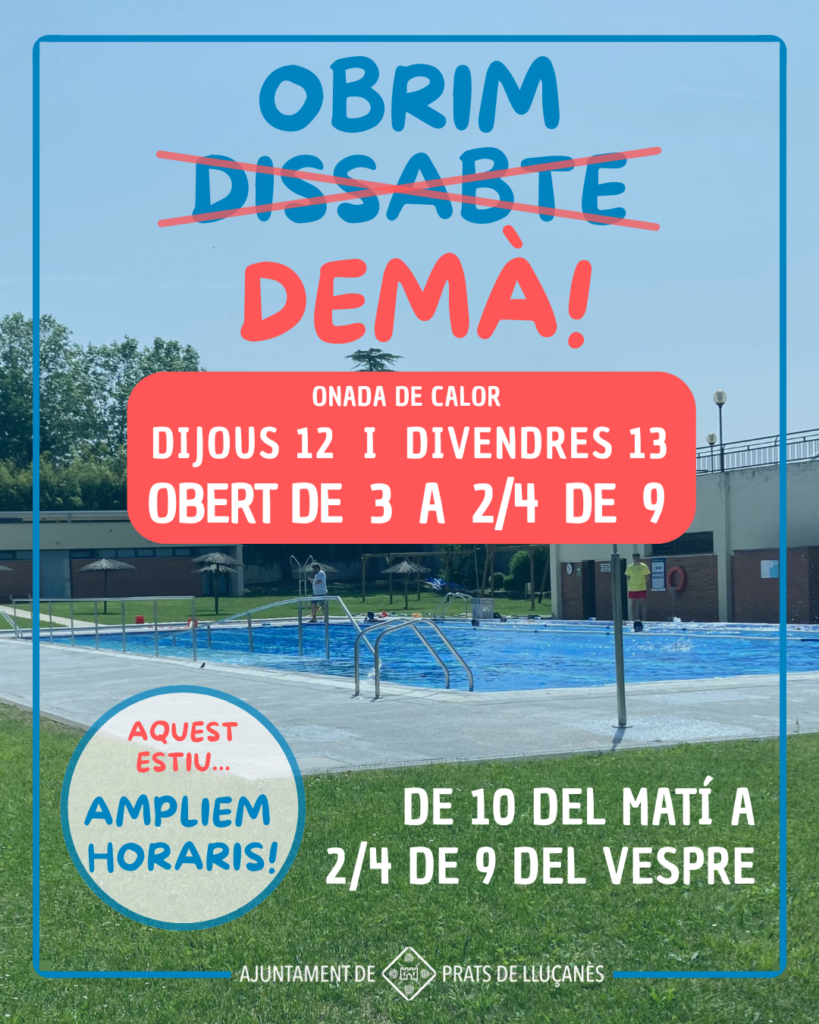 La piscina municipal de Prats de Lluçanès obre abans del previst per la forta calor