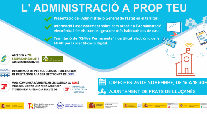 Sessió informativa del pla “L’Administració a prop teu” a Prats de Lluçanès