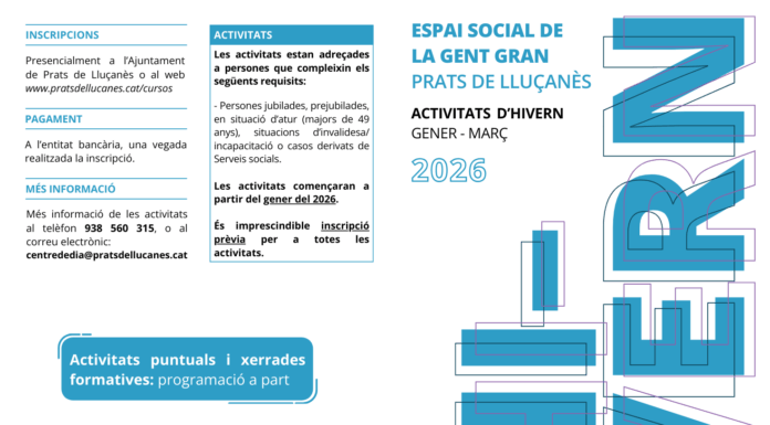 Arriben les activitats d’hivern a l’Espai Social de la Gent Gran