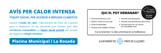 Prats de Lluçanès habilita un tiquet social per accedir gratuïtament als refugis climàtics